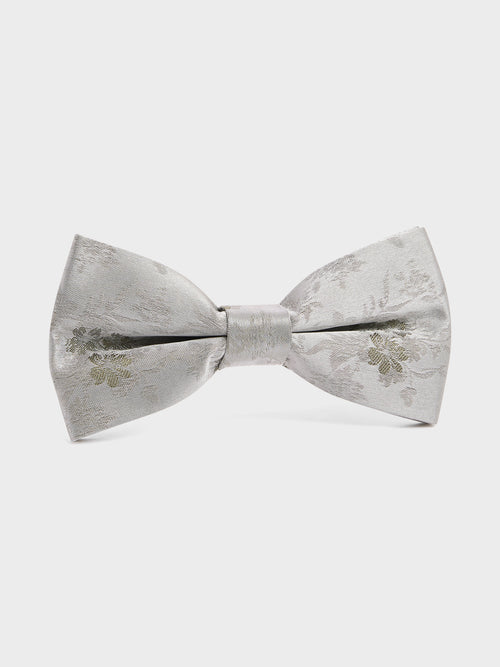 Noeud papillon en soie mélangée vert d'eau à motif fleuri - Father & Sons   -  