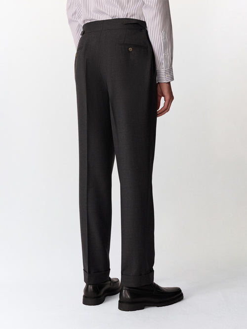 Chino slack regular en laine mélangée anthracite - 2 - Father & Sons   - 14 