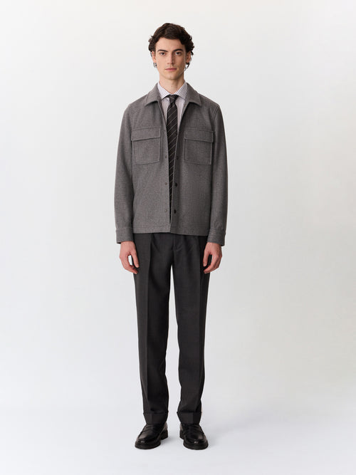Chino slack regular en laine mélangée anthracite - Father & Sons   - 4 