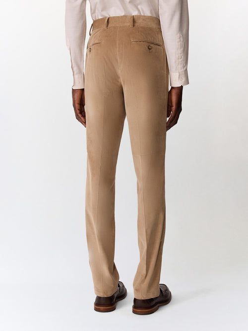 Pantalon coordonnable semi regular en velours côtelé beige - Father & Sons   - 2 