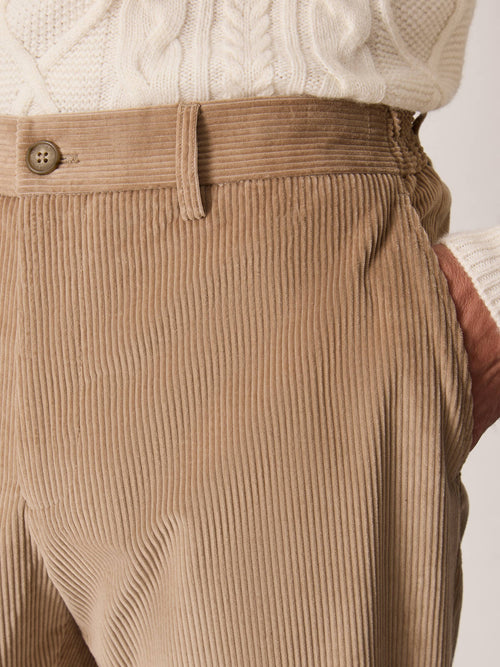 Chino slack regular en velours côtelé beige - Father & Sons   - 3 