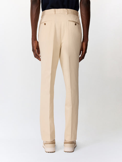 Chino slack semi regular en coton beige - Father & Sons   - 2 