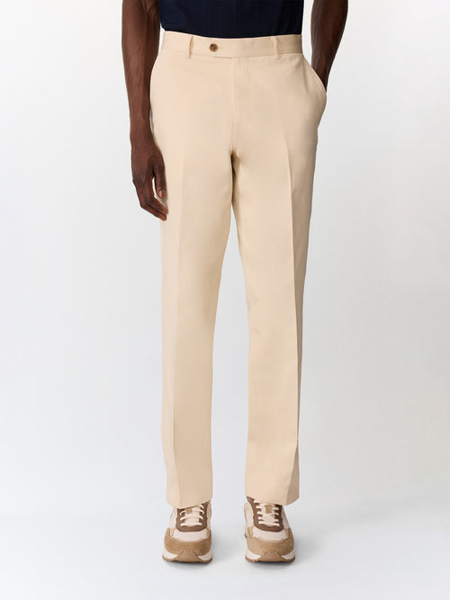 Chino slack semi regular en coton beige - Father & Sons   - 1 