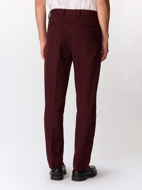 Chino slack regular en coton bordeaux - Father & Sons   - 2 