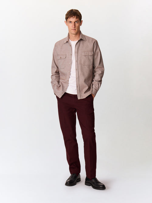 Chino slack regular en coton bordeaux - Father & Sons   - 4 