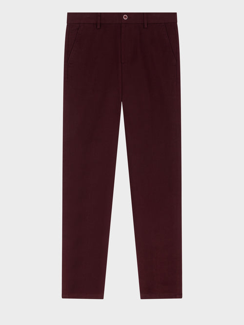 Chino slack regular en coton bordeaux - Father & Sons   - 5 