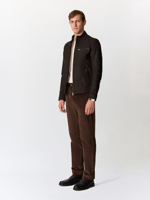 Chino slack regular en velours côtelé marron - Father & Sons   - 4 