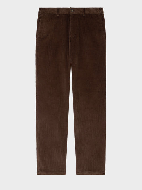 Chino slack regular en velours côtelé marron - Father & Sons   - 5 