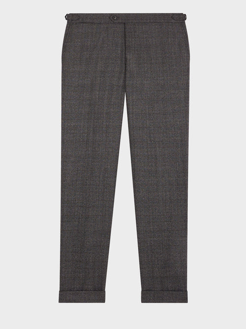 Pantalon coordonnable slim en laine mélangée anthracite Prince de Galles - Father & Sons   - 5 