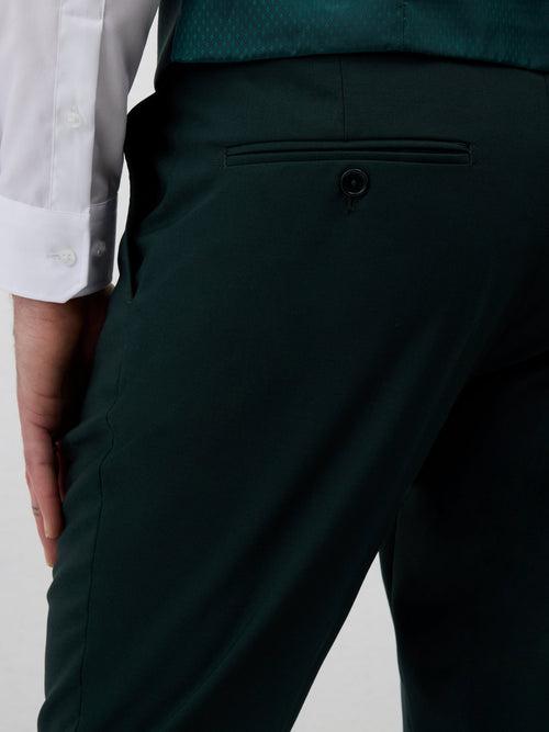 Pantalon coordonnable Regular en laine vert bouteille - Father & Sons   - 3 