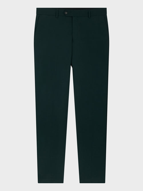 Pantalon coordonnable Regular en laine vert bouteille - Father & Sons   - 5 