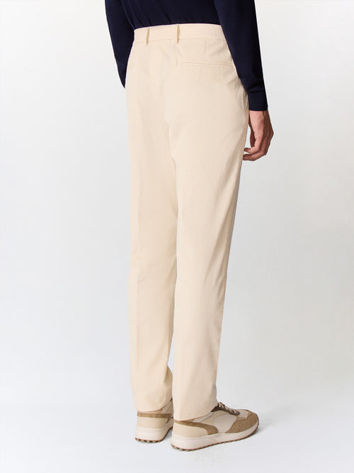 Chino slack regular en velours côtelé écru - Father & Sons   - 2 