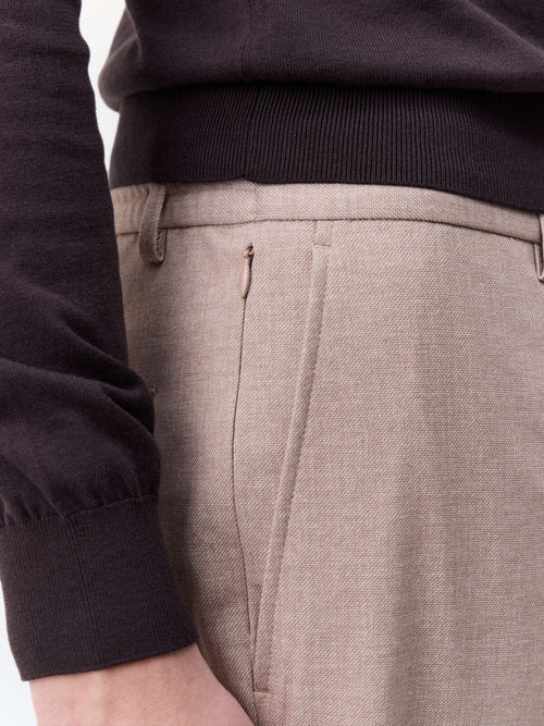 Pantalon casual slack slim beige - Father & Sons   - 4 