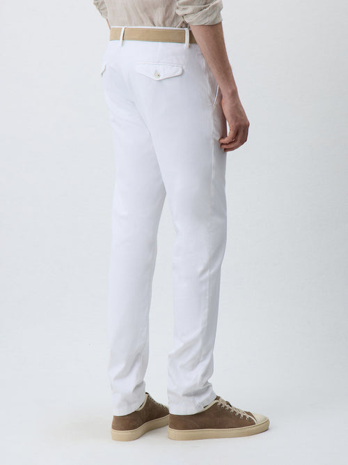 Chino slack slim en coton stretch blanc - 2 - Father & Sons   - 10 