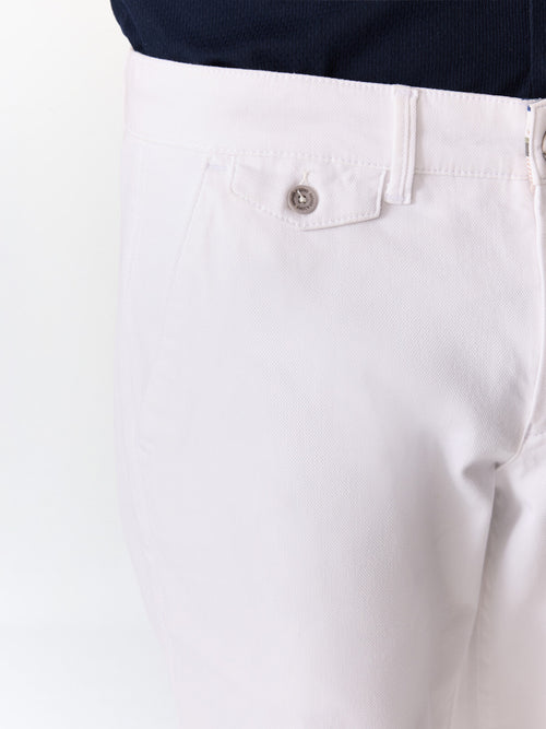 Chino slack slim en coton stretch blanc - Father & Sons   - 3 