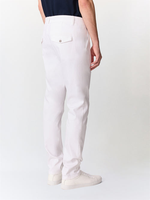 Chino slack slim en coton stretch blanc - 2 - Father & Sons   - 18 