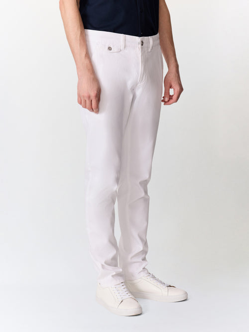 Chino slack slim en coton stretch blanc - 1 - Father & Sons   - 18 