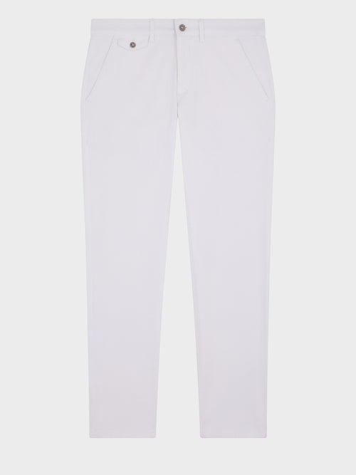 Chino slack slim en coton stretch blanc - 1 - Father & Sons   - 13 