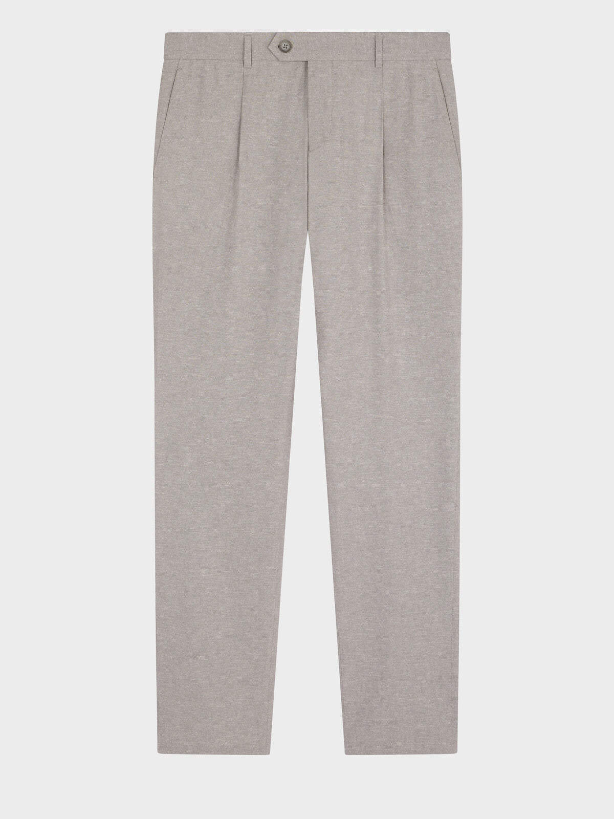 Pantalon coordonnable slim en lin et coton gris Father & Sons