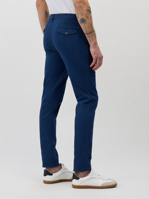 Chino slack slim en coton mélangé bleu indigo - 2 - Father & Sons   - 17 