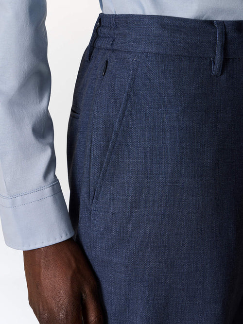 Pantalon casual slack slim bleu indigo - Father & Sons   - 3 