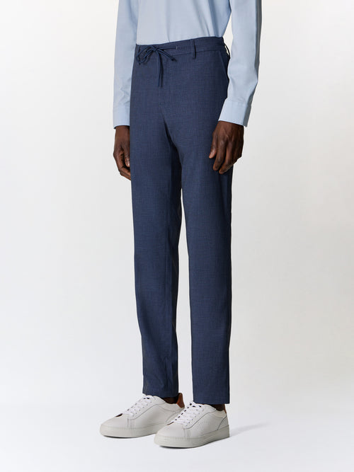 Pantalon casual slack slim bleu indigo - 1 - Father & Sons   - 4 