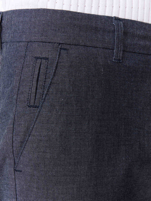 Chino slack semi regular en coton mélangé bleu indigo - Father & Sons   - 3 