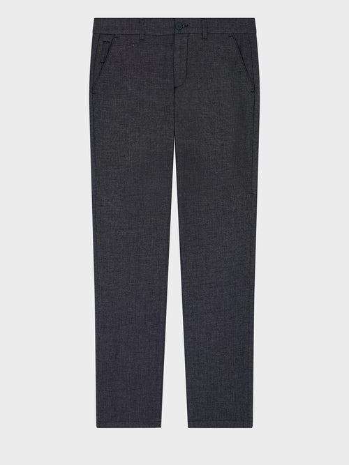 Chino slack semi regular en coton mélangé bleu indigo - Father & Sons   - 5 