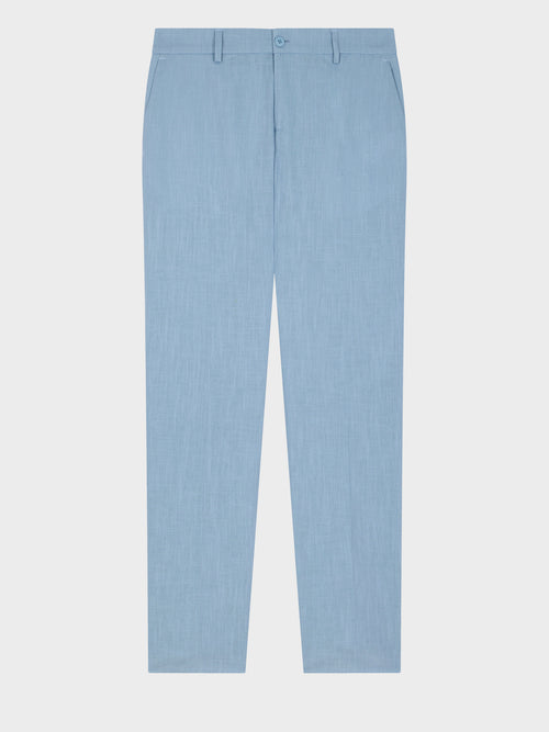 Pantalon coordonnable slim en lin et coton bleu jeans - Father & Sons   -  