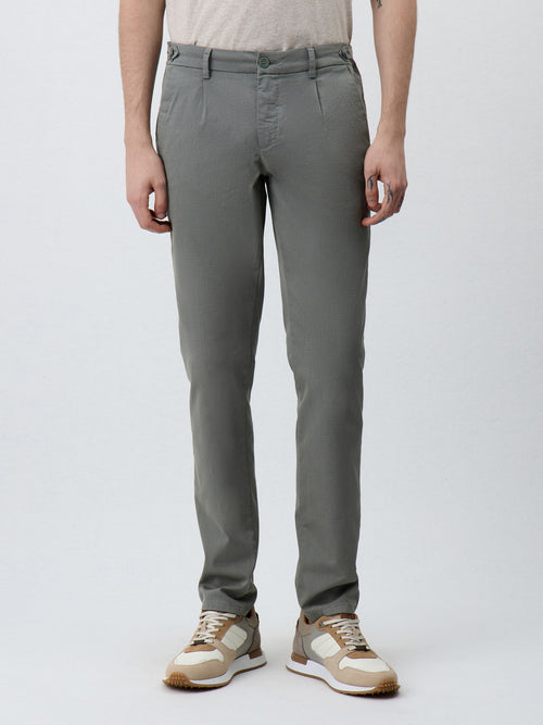 Chino slack slim en coton mélangé kaki - 1 - Father & Sons   - 15 