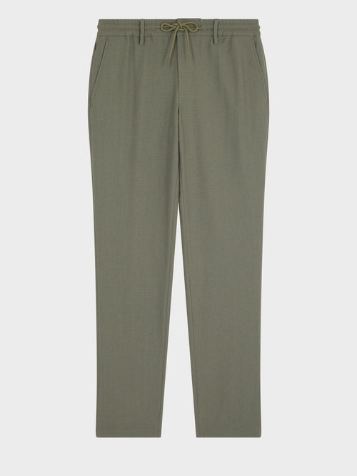 Pantalon casual slack slim en polyester recyclé kaki clair - Father & Sons   - 6 