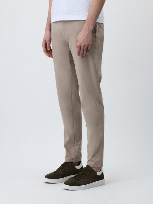 Chino slack skinny 7/8 en coton stretch beige - 1 - Father & Sons   - 19 