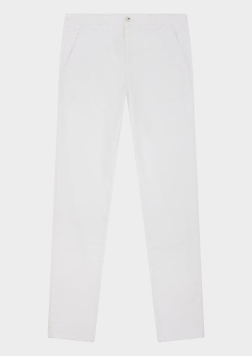 Chino slack skinny en coton stretch uni blanc - Father & Sons   - 1 