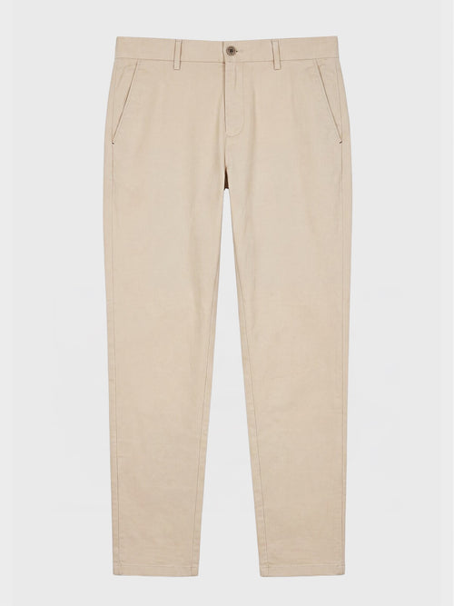 Chino slack slim 7/8 en coton stretch écru - 1 - Father & Sons   - 9 