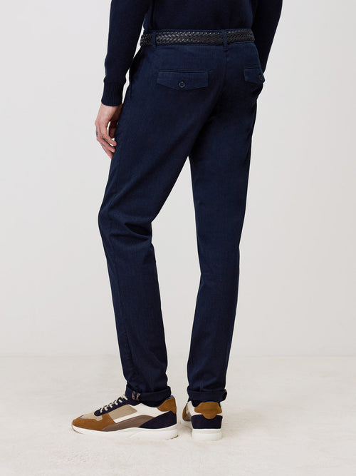 Chino slack skinny en coton mélangé bleu indigo - 2 - Father & Sons   - 7 