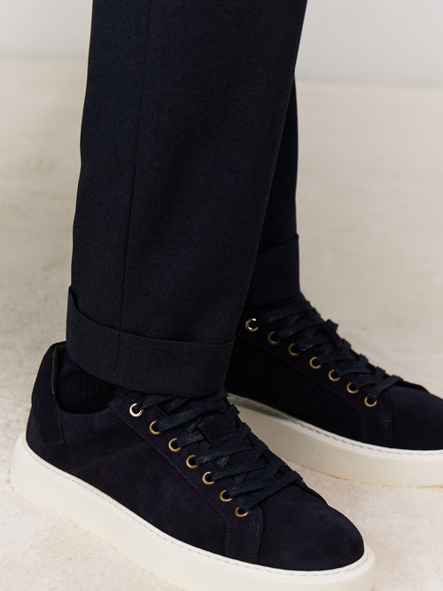 Pantalon Juste slack skinny 7/8 bleu marine - Father & Sons   - 3 
