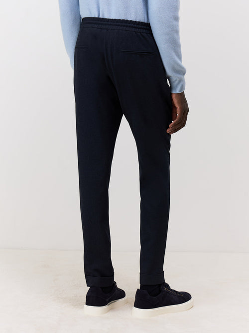Pantalon Juste slack skinny 7/8 bleu marine - Father & Sons   - 2 
