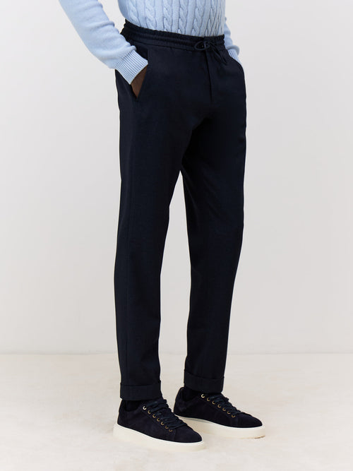 Pantalon Juste slack skinny 7/8 bleu marine - Father & Sons   -  