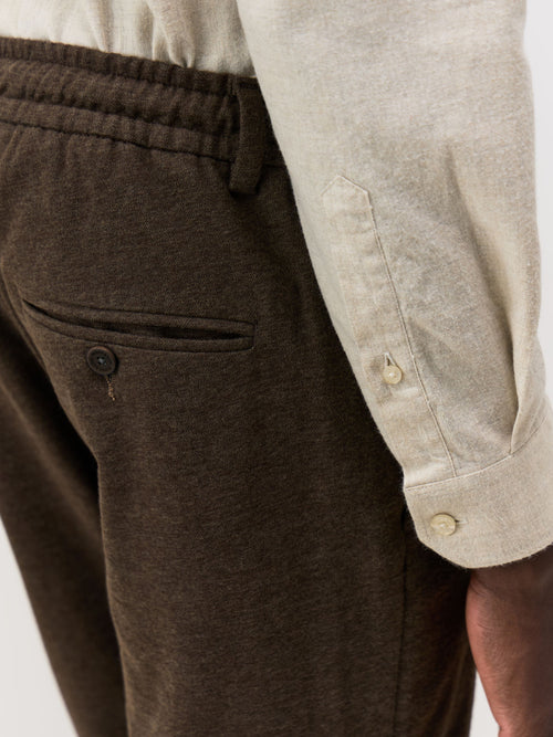 Pantalon casual slack skinny marron - Father & Sons   - 4 