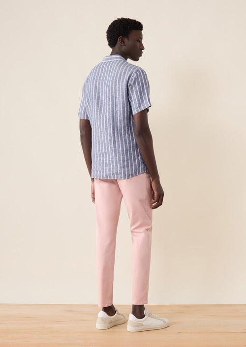 Chino slack skinny 7/8 en coton stretch uni rose - 2 - Father & Sons   - 17 