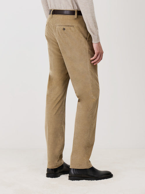 Pantalon coordonnable Slim en velours côtelé camel - 2 - Father & Sons   - 17 