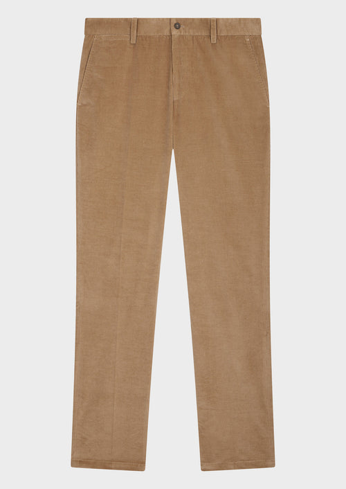 Pantalon coordonnable Slim en velours côtelé camel - Father & Sons   - 4 