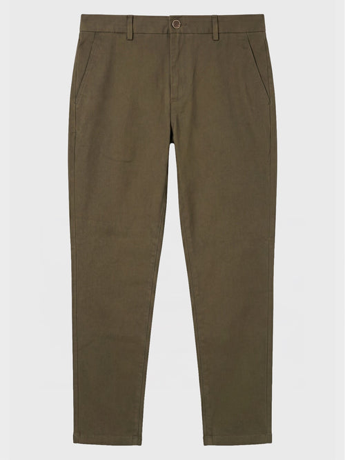Chino slack slim 7/8 en coton stretch kaki - 1 - Father & Sons   - 8 