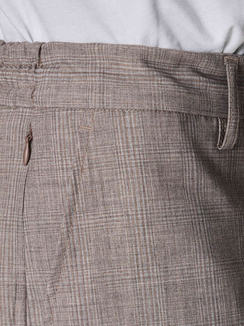 Pantalon casual slack slim marron Prince de Galles - Father & Sons   - 3 