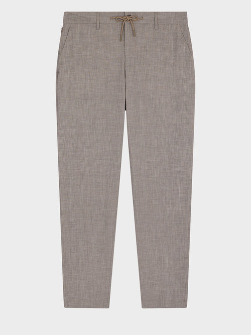 Pantalon casual slack slim marron Prince de Galles - Father & Sons   - 5 