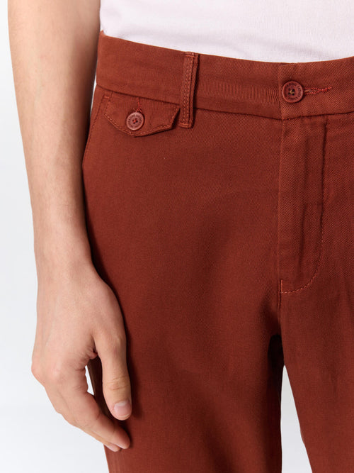 Chino slack slim terracotta - Father & Sons   - 3 