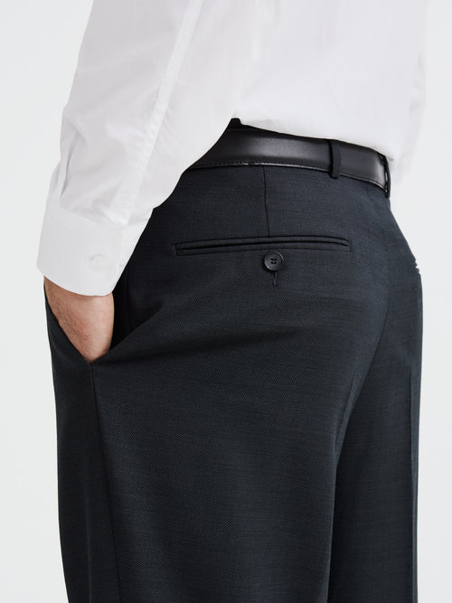 Pantalon coordonnable en laine anthracite - Father & Sons   - 3 