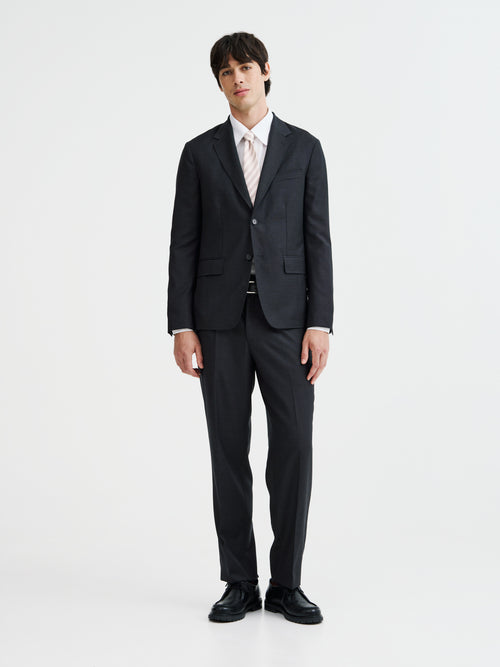 Pantalon coordonnable en laine anthracite - Father & Sons   - 4 