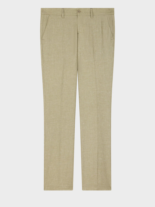 Pantalon coordonnable slim en lin et coton vert d'eau - Father & Sons   -  