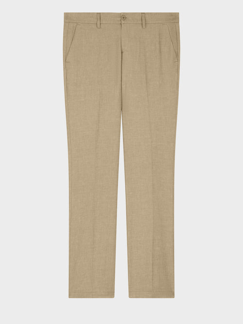 Pantalon coordonnable slim en lin et coton vert d'eau - Father & Sons   - 5 